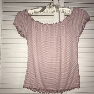 Forever 21 Pink and White Top Size M